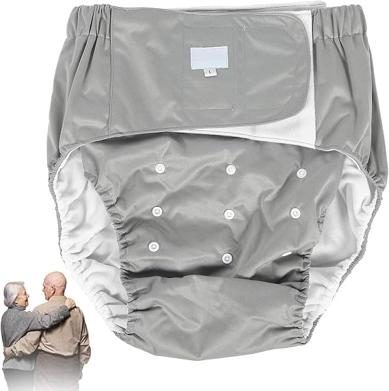 4 Colors Adults Diapers Reusable Adult Nappy Washable Adjustable Large Diaper for for Women, Men Bariatric, Seniors, Patients Incontinence Care(Yellow)