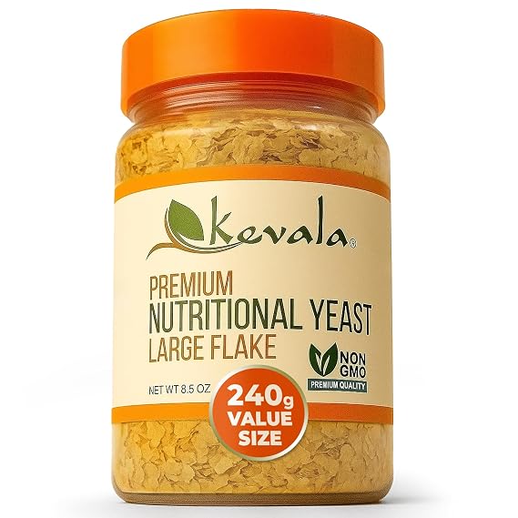 Kevala Nutritional Yeast - 8.5 oz, Premium Fortified Yeast, Large Flakes