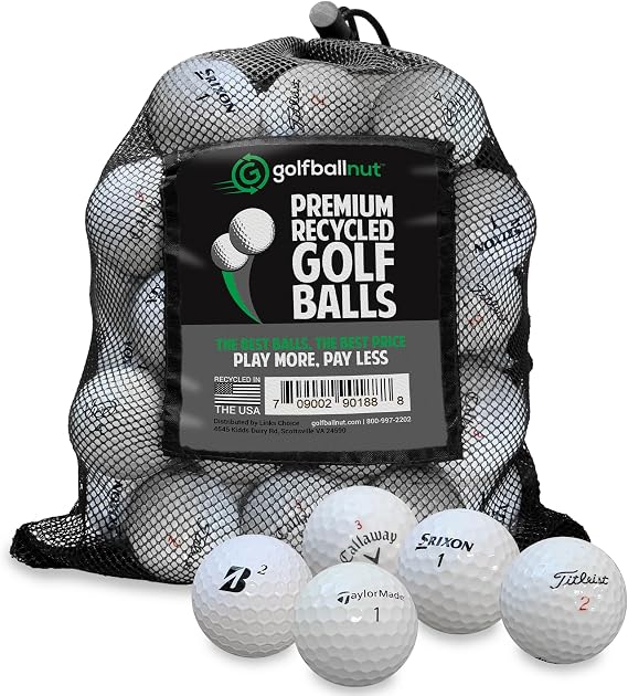 48 Used Golf Balls Recycled Premium Brands Assorted Mix for Practice & Play Includes Mesh Bag Budget-Friendly & Sustainable Golf Balls