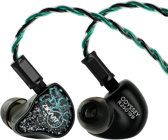 Linsoul ZiiGaat x Hangout. Audio: Odyssey 2 1DD + 3BA Hybrid in Ear Monitor | HiFi Wired Earbuds IEM, Neutral with Sub-Bass Tuning, with Aluminum Shell and OFC Cable for Musicians Audio Engineers