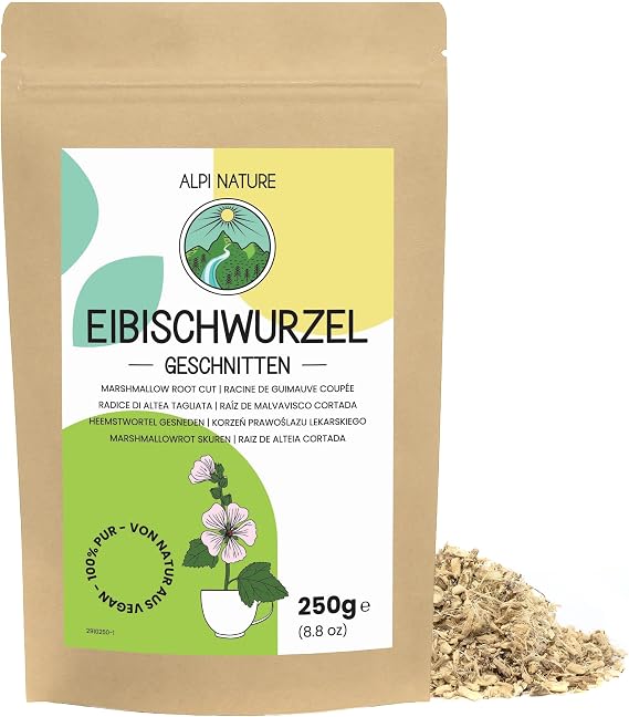 Alpi Nature Marshmallow Root Tea 250g 8.8 oz, Cut Unpeeled Marshmallow Root for Tea Preparation