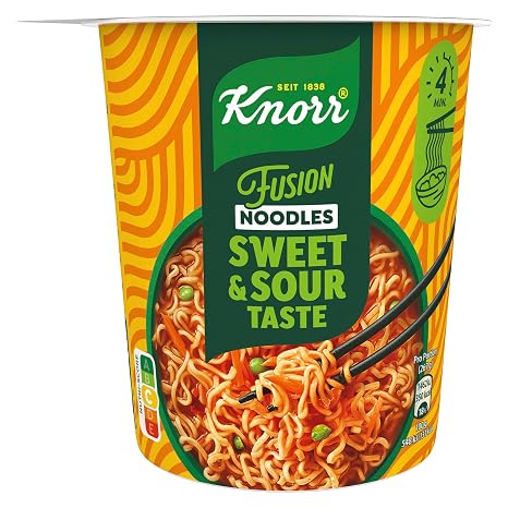 Knorr Fusion Noodles Sweet & Sour Taste Instant Noodles Delicious Noodles in Sweet and Sour Sauce 82g