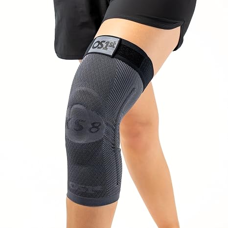 OrthoSleeve Stabilizing Compression Knee Brace KS8 with Patella Stabilizer Ring, Stability Splints and Adjustable Top for Knee Pain, Arthritic Knees, Post-Surgery and Swelling (Small)