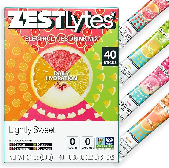 40 Sticks Low Sodium Sugar Free & 0 Calorie Electrolyte Hydration Packets