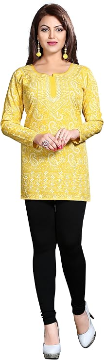Maple Clothing Indian Tunic Top Women's Printed Short Kurti Kurta India Clothing Outfit