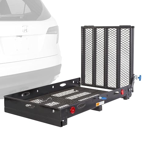 Wheelchair Scooter Carrier for Car Truck SUV, Extra Long Ramp, 500 lb Cap | Cargo carrier for vehicles, 52" x 48" , Class III/IV 2" hitch, folding ramp