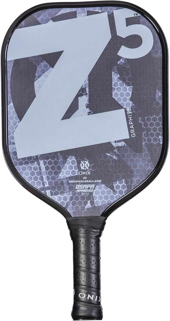 Onix Graphite MOD Z5 Carbon Fiber Pickleball Paddle with Wide-Body Shape. Honeycomb Core, Graphite Face & Cushion Comfort Pickleball Paddle Grip
