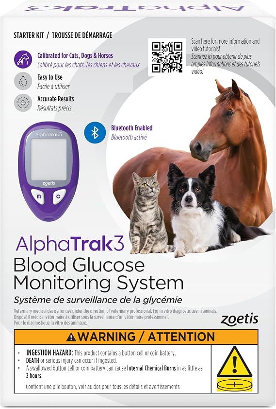 AlphaTrak3 Blood Glucose Monitoring Kit for Diabetic Dogs, Cats & Horses