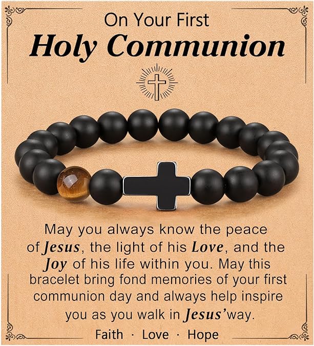 To Mens Gifts Cross Bracelet for Son, Grandson, Dad, Husband, Godfather, Men - Birthday Graduation Retirement Christmas Christian Gift for Teens Men
