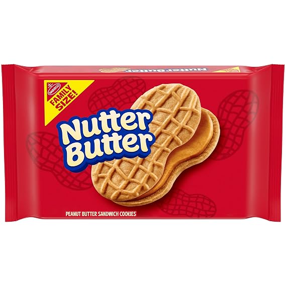 Nutter Butter, Peanut Butter Sandwich Cookies, Family Size, 16 Ounce | Made with Real Peanut Butter, Certified Kosher