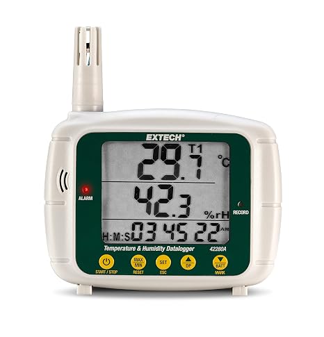 Extech 42280A Temperature and Humidity Datalogger, Triple LCD