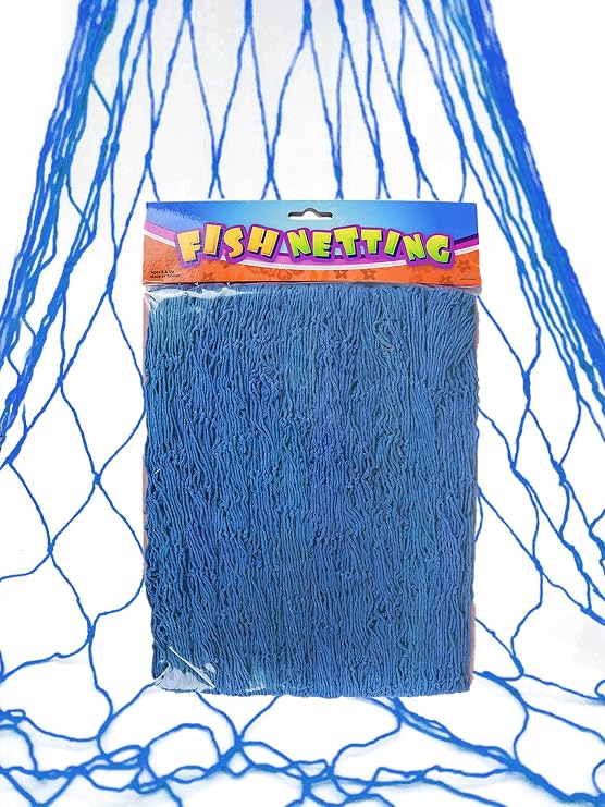 Zugar Land Colorful Cotton Fish Net (6 Ft x 15 Ft) Nautical Pirate Hawaiian Luau Fisherman Fishman Mermaid Decoratinve Fishing Netting. Hang Your Pictures. Wall Decor