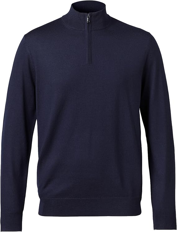 Charles Tyrwhitt Pullover for Men Merino Wool Men Quarter Zip Soft 1/4-Zip Mens Pullover Machine Washable Sweater