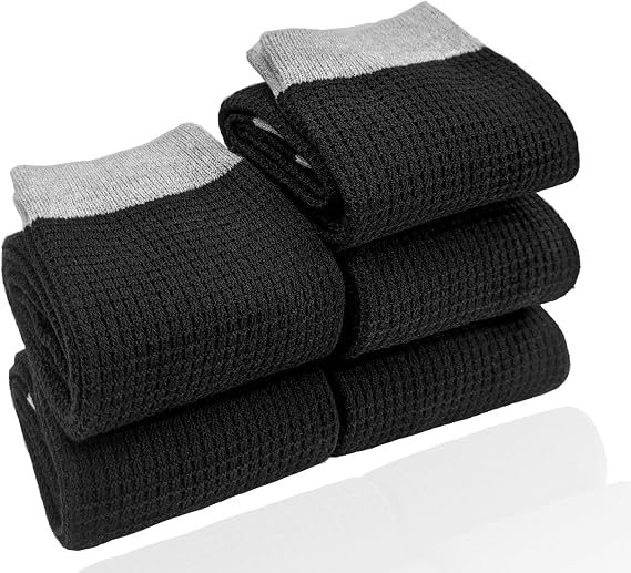 Ait fish Men's 100% Cotton Waffle Knit Crew Casual Socks Lightweight Colorful Dress Socks