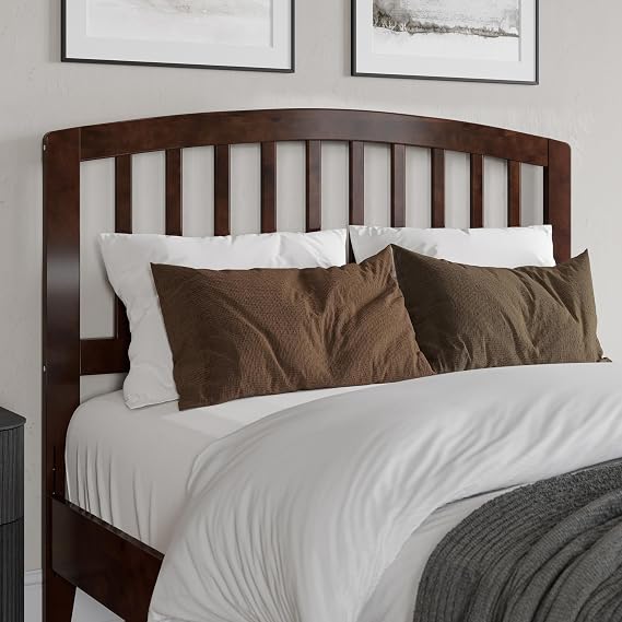 AFI, Richmond Slatted Full Solid Wood Headboard, Walnut