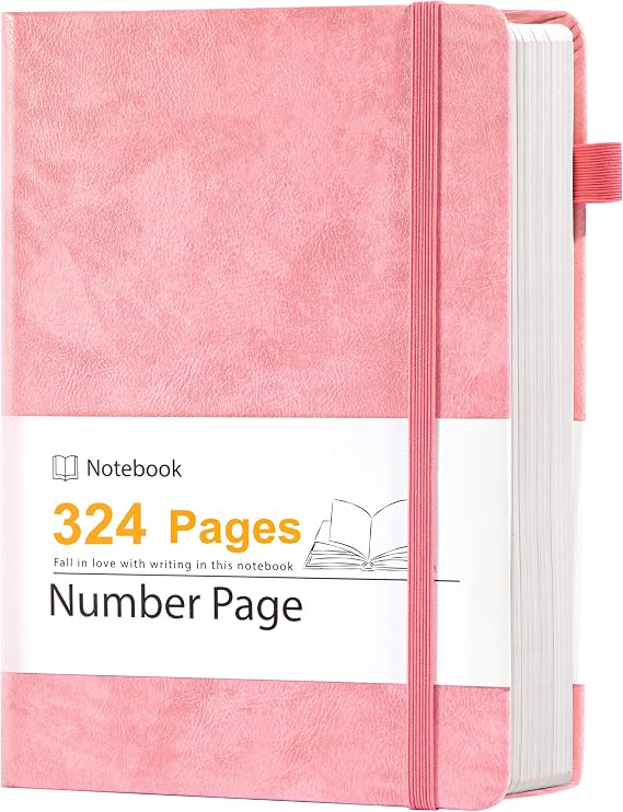 Yoment Journal for Women 324 Pages Pink Leather Journals for Writing