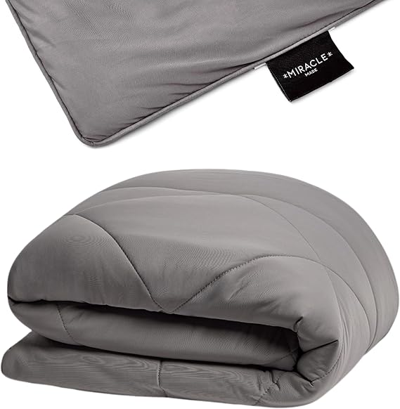 Miracle Made Cool-to-The-Touch Comforter Silver-Treated, Soft, Breathable Fabric Lightweight, Cozy Bedding Designed for Hot Sleepers Queen Size Blanket, Stone