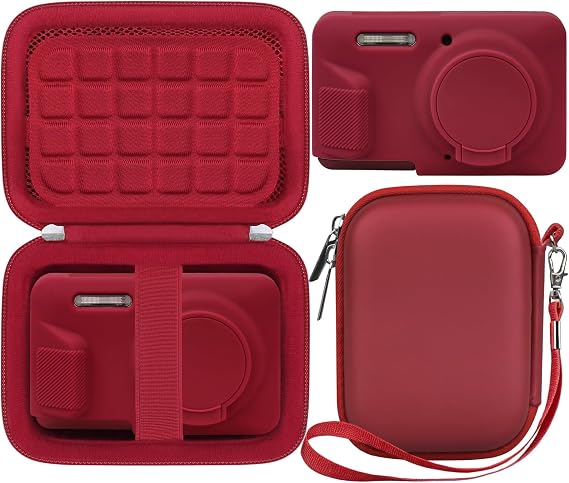 BOVKE Hard Case+Silicone Cover for KODAK PIXPRO FZ55 Digital Camera, Red