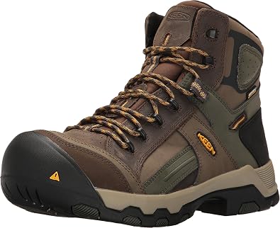 KEEN Utility Men's Davenport Mid Height Leather Composite Toe Waterproof Work Boots