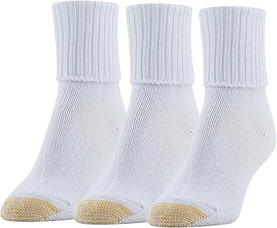 GOLDTOE womens Bermuda Turn Cuff Socks, 3-pairs