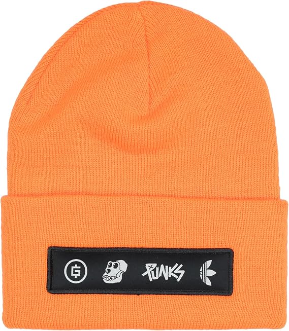 adidas Originals Unisex Cuffed Beanie Hat, Neon Orange