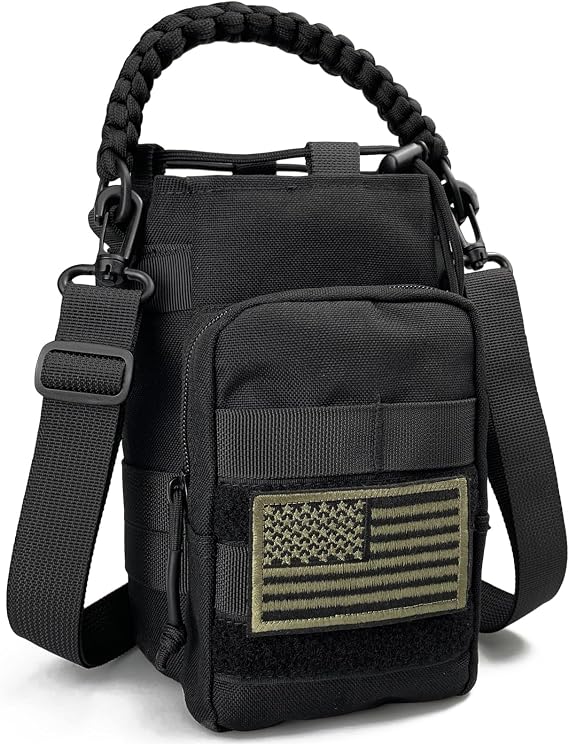 DEFUNX Water Bottle Sleeve - Water Jug Holder with Strap Cross-Body Bottle Carrier with MOLLE System Tactical Military Style Bag