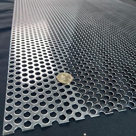 Perforated Metal Sheets 48"x24" 19 Gauge Expanded Metal Mesh Opening 40% Hole 1/3" 0.32"(About 8mm) Perforated Stainless Steel Sheet 304 Stainless Steel Mesh Screen Panel Decorati Plate