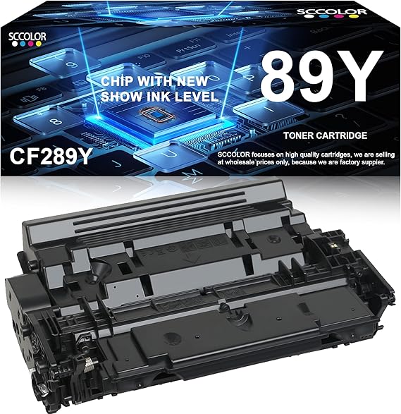 CF289Y 89Y Black Toner Cartridge Extra High-Yield Toner (Chip with New/Show Ink Level) Replacement for 89Y CF289Y Toner Works with Enterprise M507 Series,Enterprise MFP M528 Series Printer