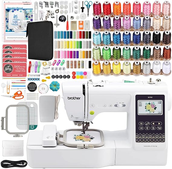 Brother SE700 Combo Embroidery & Sewing Machine with 250+ Accessories including 40 Spools of Embroidery Theads & 43 Spools of Sewing Thread