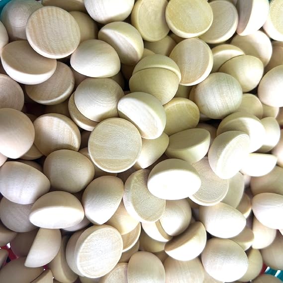 2,500pcs, Bulk Half Wooden Beads 20mm Natural Unfinished Split Round Wood Balls for Crafts, DIY Jewelry, Garland, Bracelet, Ornament Making Supply (0.8 Inch)