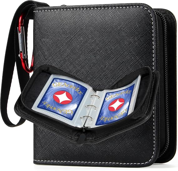 GEAoffice 1 Pocket Mini Trading Card Binder Holds 80 Cards, Black