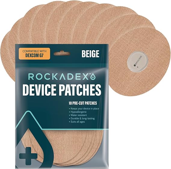 Dexcom G7 Adhesive Patch Design - Adhesive Patches, Water Resistant & Easy to Apply x 10 Pack - Beige (Dexcom G7)