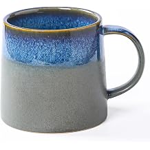 Large Ceramic Coffee Mugs, 20 oz Handmade Pottery Mug, Big Tea Cups with Handle for Office and Home, Dishwasher and Microwave Safe (Blue grey)