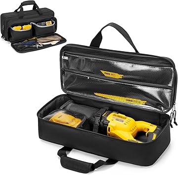 Rexmica Carrying Case Compatible with DEWALT 20V60V Max Cordless Reciprocating Saw DCS380B DCS382B DCS389B DCS380P1, Storage bag for Dewalt Reciprocating Saw with Multiple Pockets for Accessories