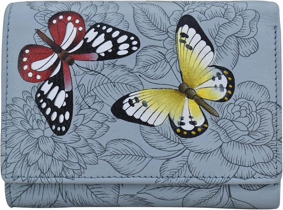Anna by Anuschka Women's Hand-Painted Genuine Leather Ladies Three Fold Wallet
