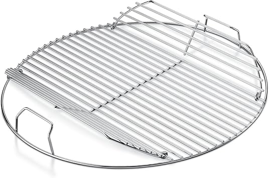 Weber 22-Inch Round Hinged Cooking Grate Stainless Steel Replacement for Weber Charcoal Grills with FlipUp Sides, Easy Charcoal Access