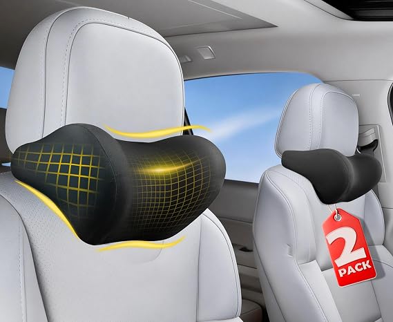 Allaboutsla 2-Pack Car Neck Pillow, Car Headrest Pillow for Neck Support