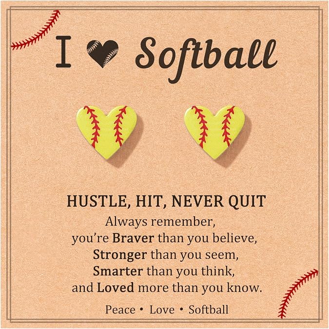 Softball Soccer Earrings Gifts for Girls Women Softball Stuff