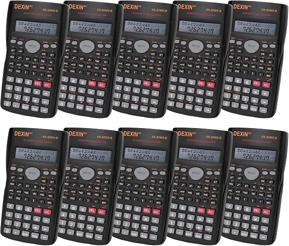 10 Pack Engineering Scientific Calculators, 2-Line Display Function Calculator, Math Calculator Ideal for Student Teacher Middle School, College and Offices