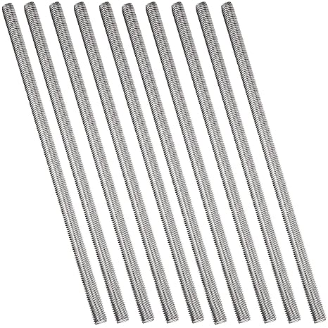 CEE 10Pack M8 x 250mm Fully Threaded Rod Stud 304 Stainless Steel 5/16" x 10" Long Threaded Screw, Right Hand Threads, M8-1.25 Thread Pitch