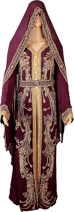 Abaya Kaftan Dress Kaftan Long Maxi Dubai Muslim Kaftaan Gown Moroccan Farasha Very Fancy Kaftans Designer Long Sleeve Kaftan for Women Dress by AFREEN Creation.