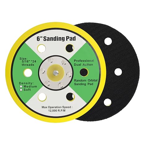 Ouya 2PCS 6 Inch 6-Hole Backing Pads 5/16"-24 Threads Polishing Buffing Plate for Dual Action Polisher