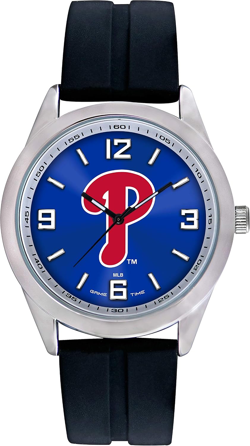 Game Time Phillies Men's Watch- MLB Varsity Series, Officially Licensed