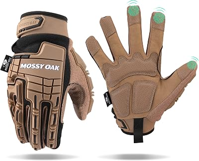 Mossy Oak Motorcycle Gloves for Men, Touchscreen Hunting, Airsoft, Tactical for Shooting, Cycling