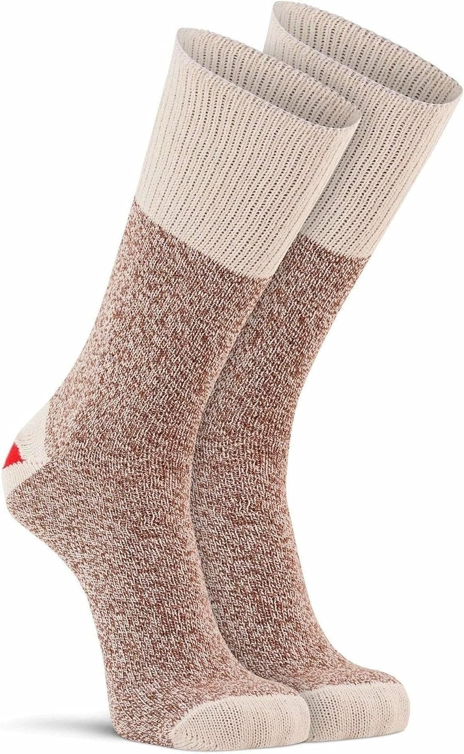 FOX RIVER Brown Heather Red Heel Monkey Socks 1 Pair-Medium