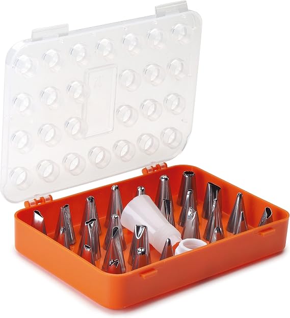Lacor 68991 Stainless Steel Decorating Nozzles 30 x 30 x 30 cm Silver (26-Piece) Aus lebensmittelechtem Edelstahl gefertigt; hohe Korrosionsbeständigkeit und Haltbarkeit im täglichen Gebrauch