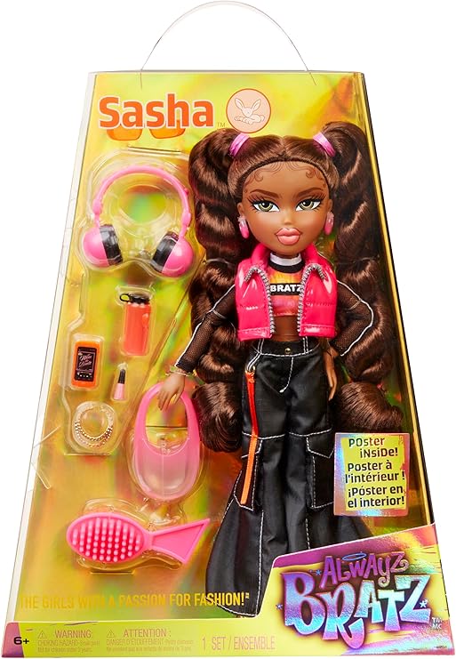Alwayz Bratz Sasha Fashion Doll with 10 Accessories and Poster
