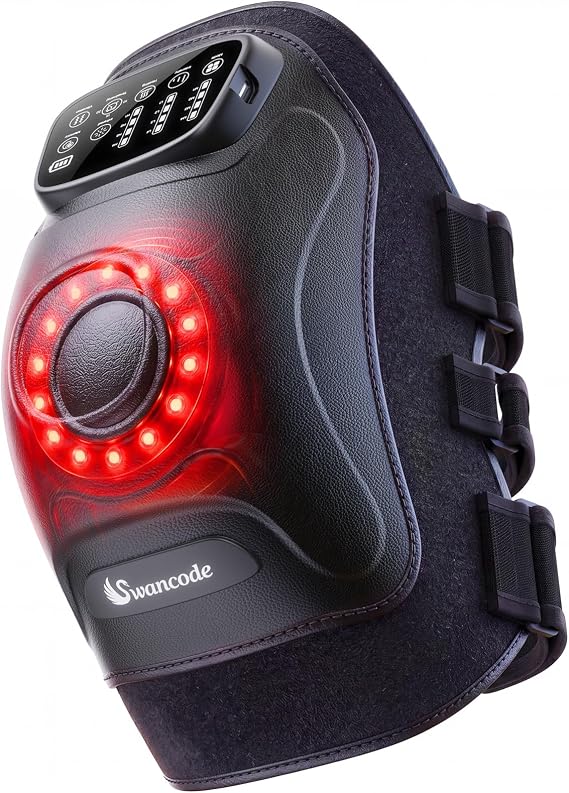 Knee Massager with Heat, Portable & Cordless Massager with 5000 mAh Built-in Battery and Vibration Massage, Knee Support for Home & Office Use, for Seniors & Athletes