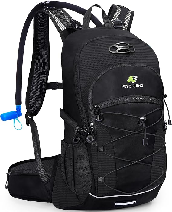N NEVO RHINO Hydration Backpack with Water Bladder 3L, Hiking Backpack with Rain Cover, Insulation Water Daypack for Cycling Biking