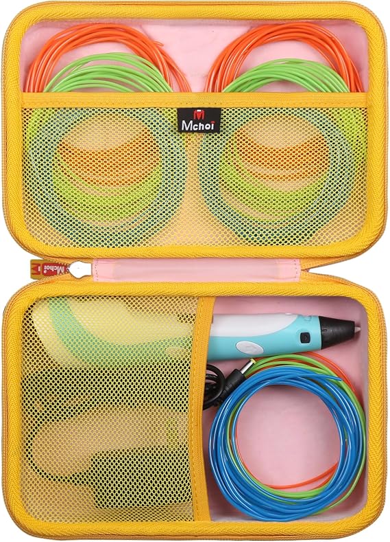 Mchoi Hard Case Compatible with SCRIB3D P1 Advanced / MYNT3D Super Professional Printing / 3Doodler Flow / PIKA3D PRO 3D Printing Pen, Case Only (Pink)